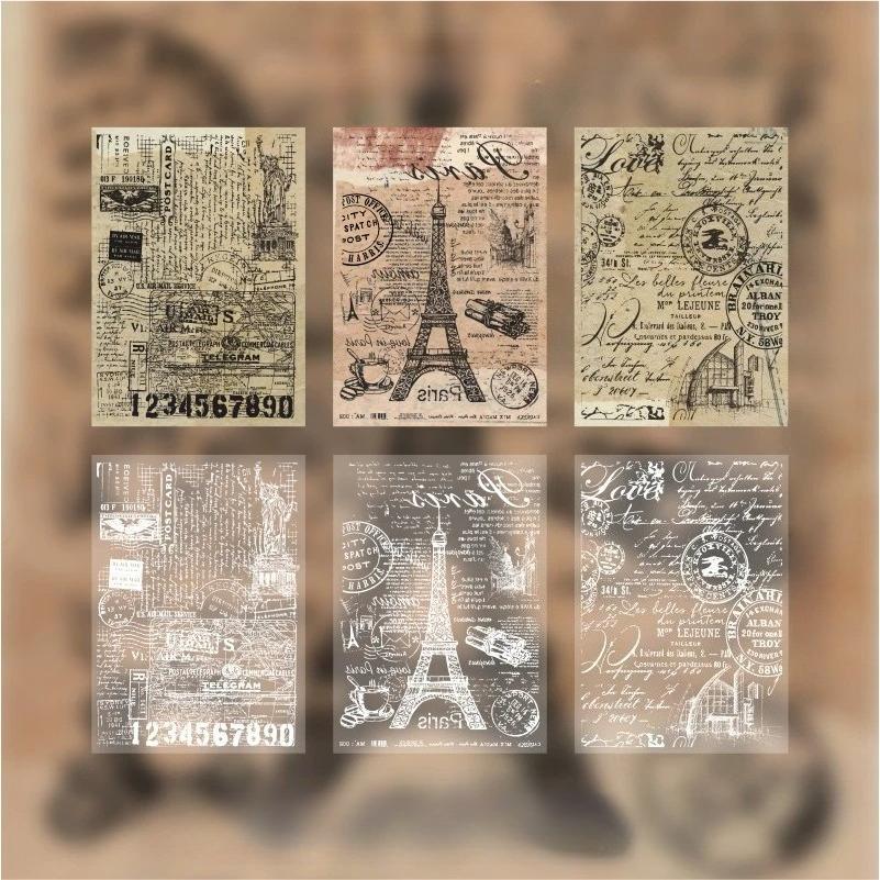 30pcs/pack Vintage Style Material Paper for Decorative Scrapbooking Diary Album Lable Journal Planner Scrapbook Stickers