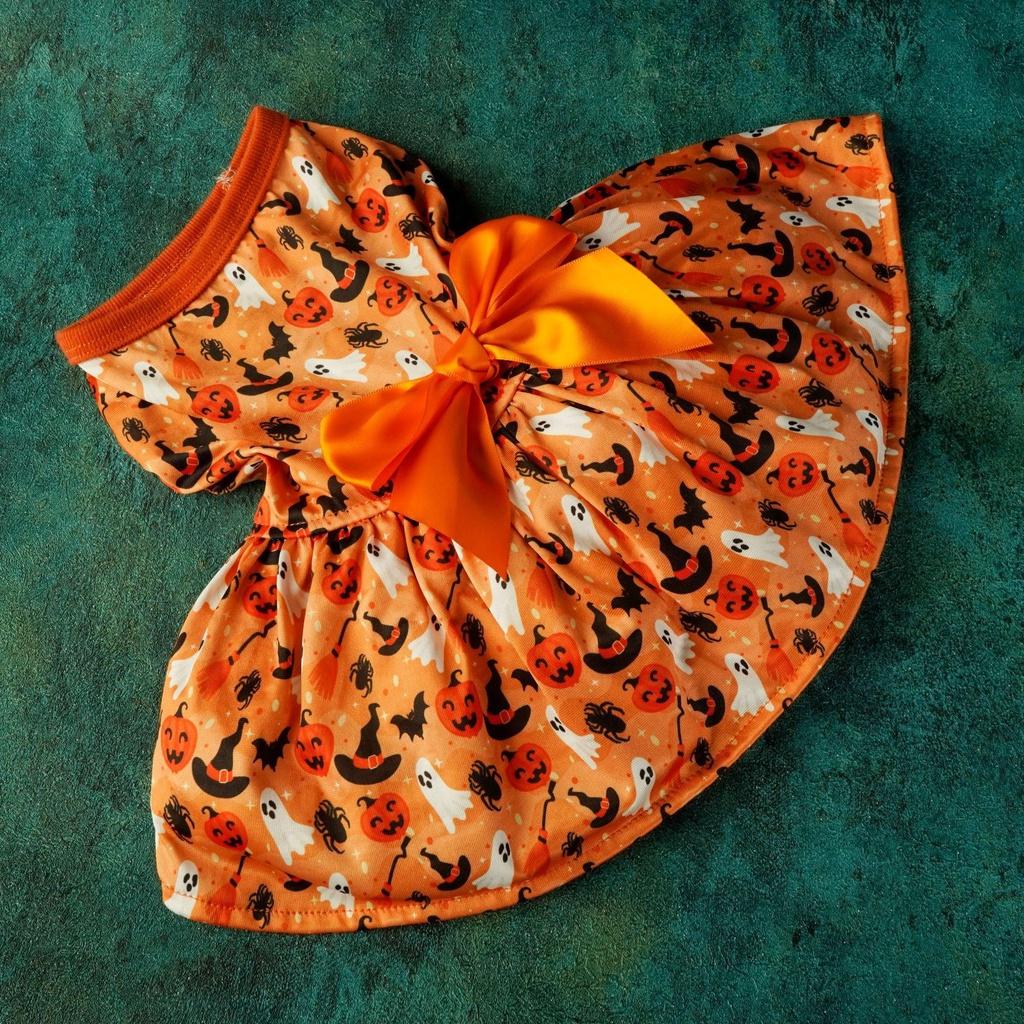 2023 New Arrival Pumpkin Bat Dog Costume Princess Style Skirt For Dogs Of All Sizes