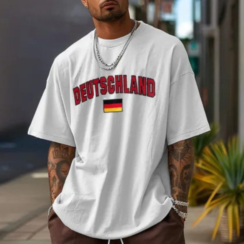 Men's Casual 3D Printed T Shirt Summer Short Sleeve Loose Fit Tees