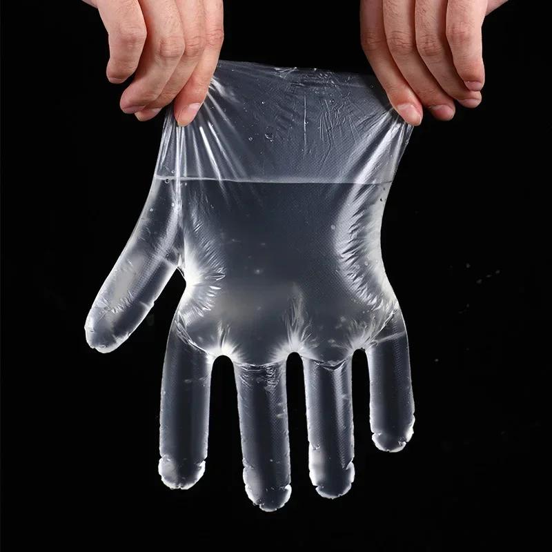 Wholesale Transparent Disposable Gloves Plastic Waterproof Gloves for Kitchen Restaurant Fried Chicken BBQ Disposable Tableware