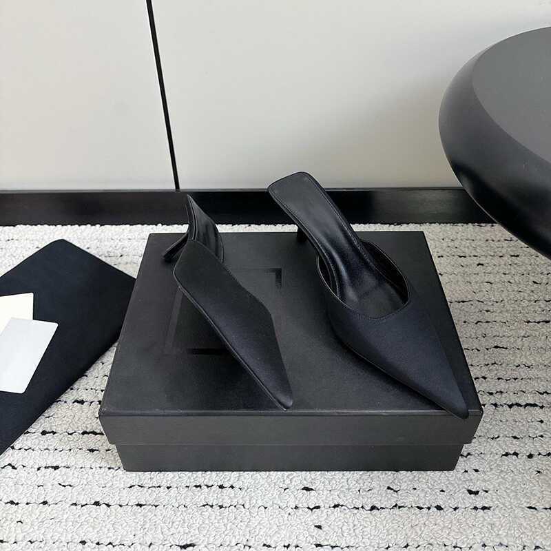 Fashion Pointed High Heels Temperament Outer Wear Single Shoes Fairy Style Versatile Muller Bag Head Slippers 2025 Spring and Autumn New