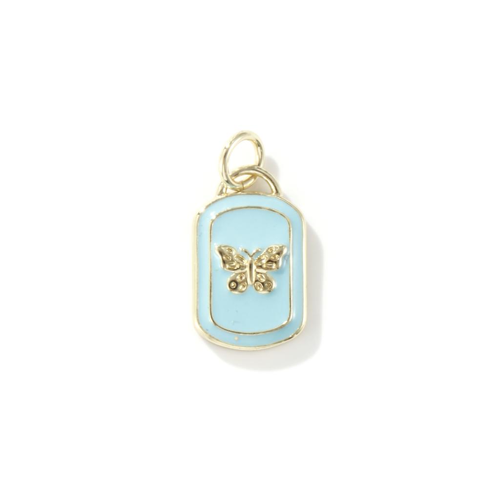 1 Piece Brass Charms 18K Real Gold Plated Enamel Heart Butterfly Sun Dandelion Pendants For DIY Necklace Barcelet Jewelry Making