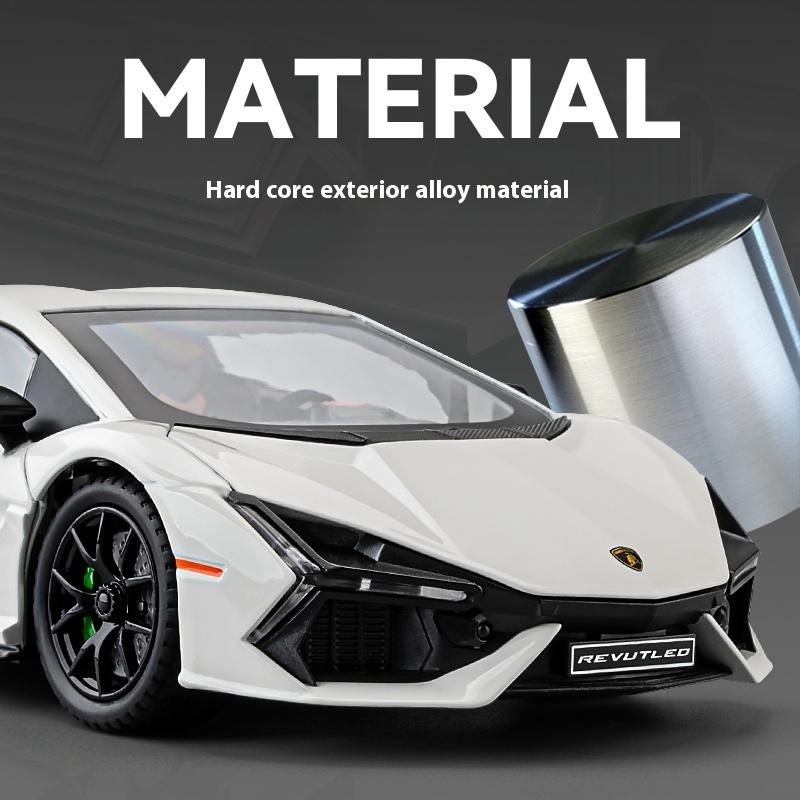 מודל מכונית סופרקר למבורגיני Revuelto בקנה מידה 1/24, סגסוגת יציקת מתכת, עם סאונד ואור, מתנת יום הולדת לחבר, לאוסף, לתחביב, לקישוט