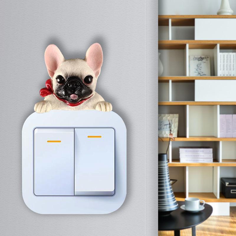 Creative Resin 3D Switch Stickers Living Room and Bedroom Wall Cartoon Switch Wall Stickers Decoration Protector Cover DIY