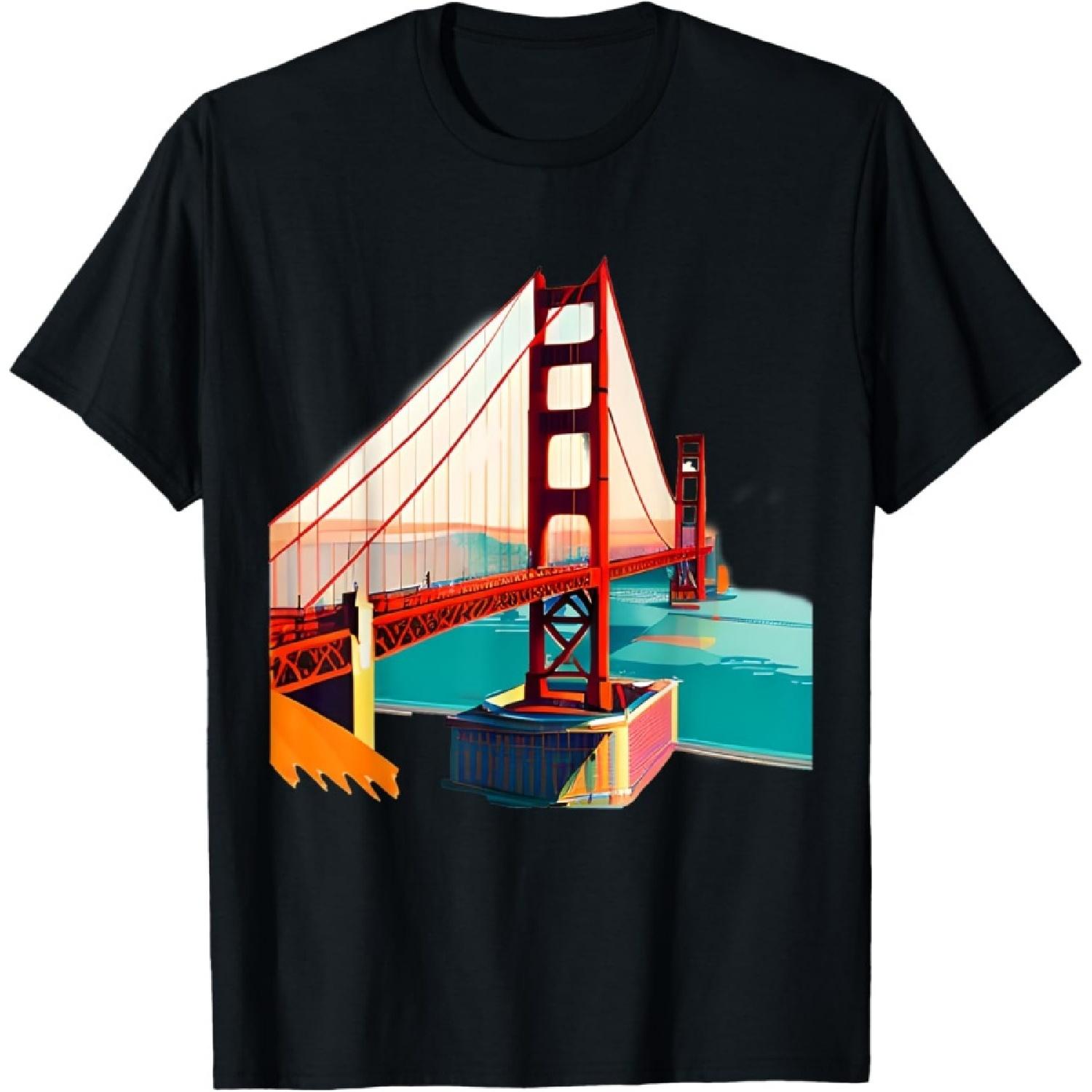 Retro San Francisco Golden Gate Bridge SF Fog City SF T-Shirt S