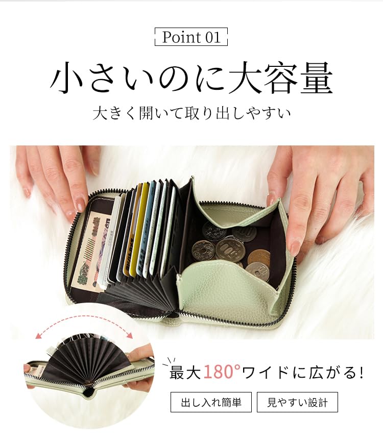 Mini Card Case, Premium PU Leather, Large Capacity, Holds 9 Cards, Coin Purse, Slim Fit, Women's