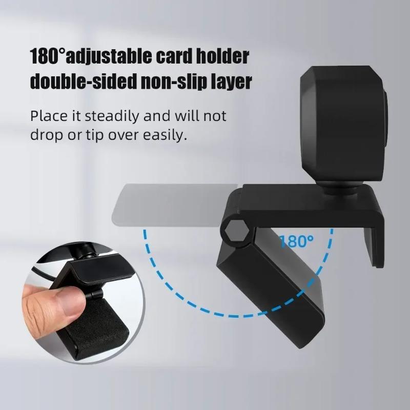 Full HD 1080p USB Webcam with Mic - Flexible Rotatable Mini Computer Camera for Laptops, Desktops & Online Education
