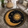 1pc Celestial Sun and Moon Pattern Round Rug, Non-slip Floor Mat for Living Room, Bedroom, Bathroom, Holiday Home Decoration