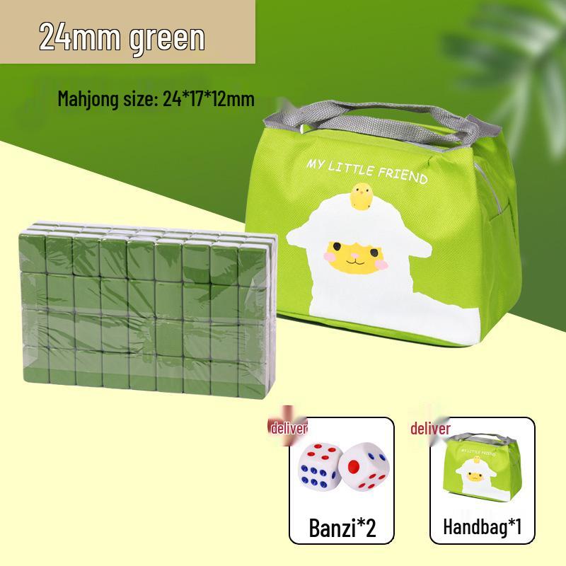 Compact Travel Mahjong Set - 24mm & 30mm Tiles, Solid Carved Sparrow Design, Ideal for Dorms and Table Games