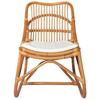 Chaise en rotin - vidaXL - 325483 - Marron clair - Tissu en lin - 1 place