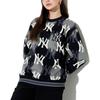 MLB FW22 Pattern Embroidered Crew Neck Pullover Long Sleeve Sweatshirt Unisex sweatshirt Black 3AMTY0124-50BKS