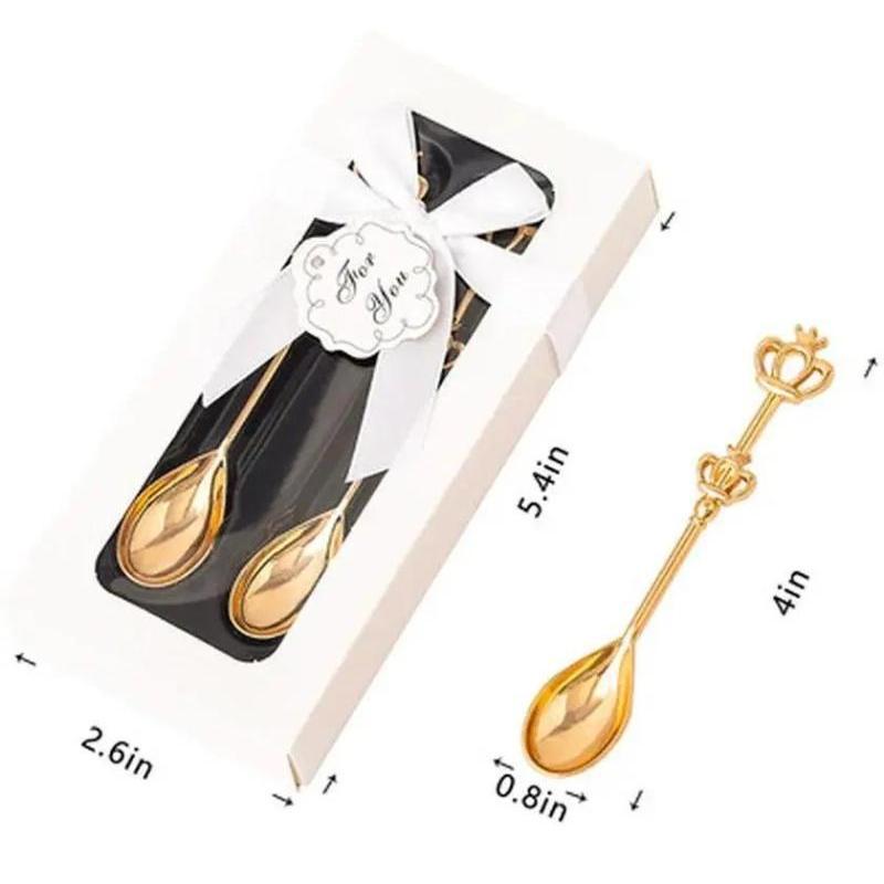 2pcs/set Stainless Creative Steel Coffee Spoon Teaspoon Spoon Wedding Souvenir Bridal Shower Valentine's Wedding Birthday Gifts
