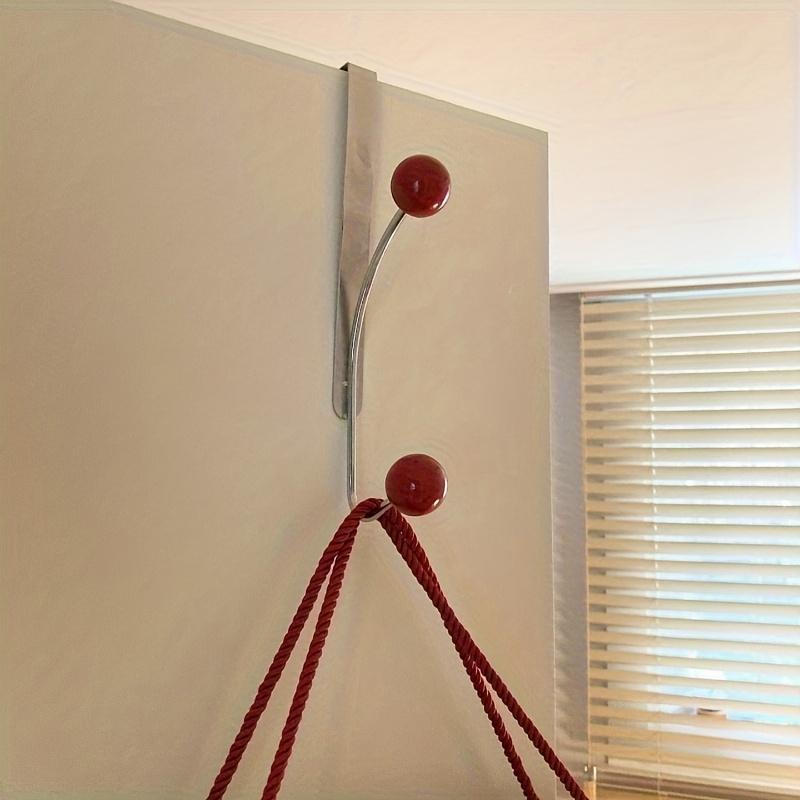 

Over-the-Door Iron Hook Rack Easy Install,Heavy-Duty Metal Hooks for Coats,Hats Perfect for Bedroom, Kitchen & Bathroom Storage красный