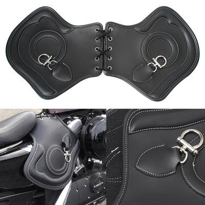 Protetor de sela de calor para motocicleta, couro preto pu, defletores para harley touring, road king, softail, dyna sportster