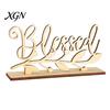 Thanksgiving Dinner Party Decor Grateful Blessed Wood Cutout Signs, Table Plate Decor, Handmade Wooden Gift Rustic Fall Home Centerpiece Ornament for