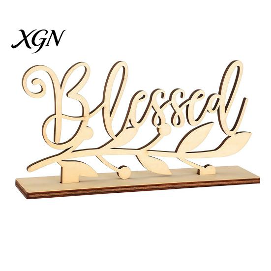 Thanksgiving Dinner Party Decor Grateful Blessed Wood Cutout Signs, Table Plate Decor, Handmade Wooden Gift Rustic Fall Home Centerpiece Ornament for