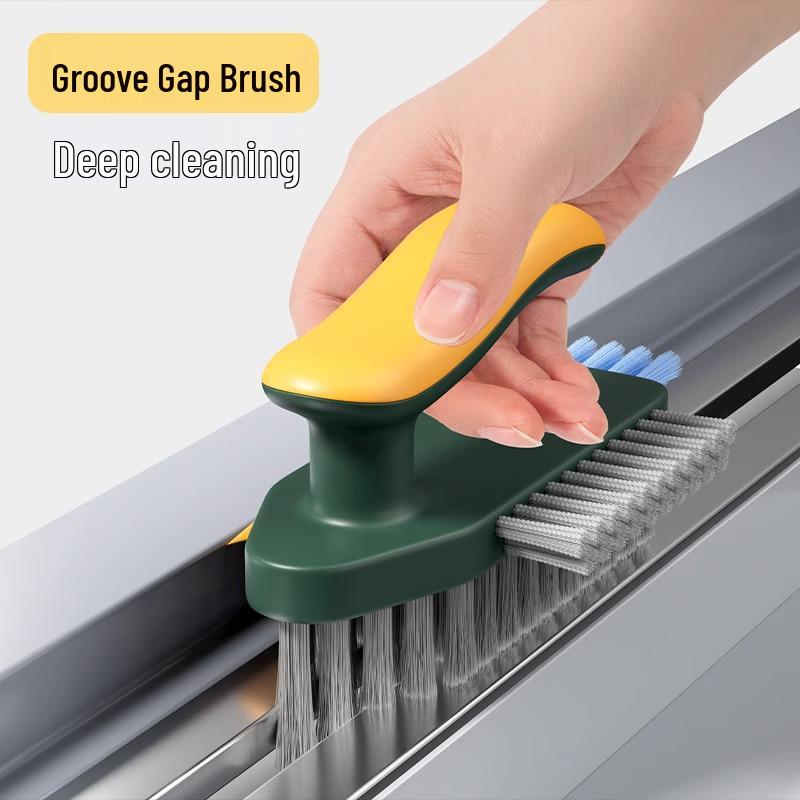 Multi-Purpose Crevice & Corner Brush for Bathroom, Toilet, and Floor with Hard Bristles for Grout Stain Removal