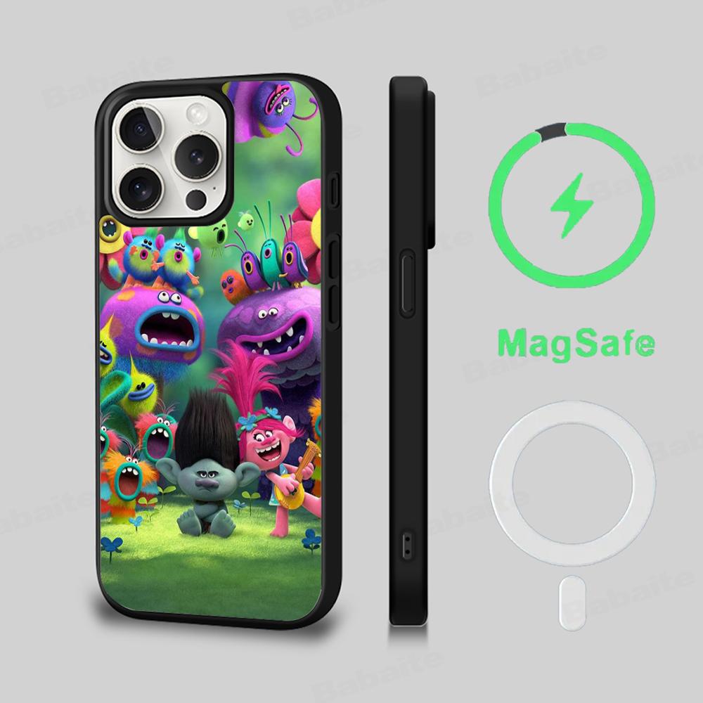 Amine Cartoon T-Trolls Phone Case Magnetic Case For IPhone 16 14 13 12 11 15 Pro Max Plus For Magsafe Wireless Charge Cover