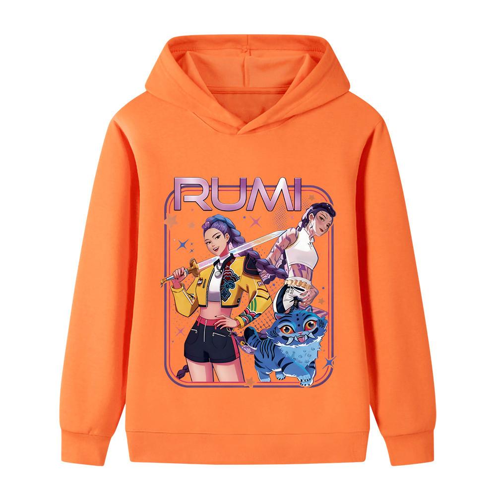 B1249 Kids Boys Girls Kpop Rumi Zoey Mira Print Long Sleeves Hoodie