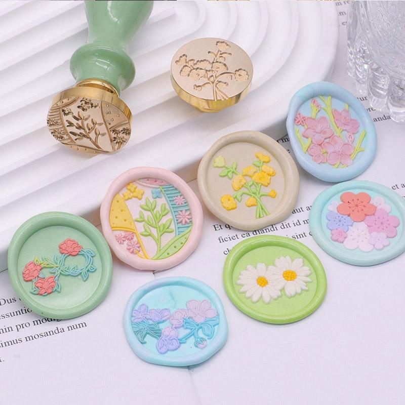 Flower Series Roses Brass Engraved Seal Head For DIY Sealling Wax Stamp Scrapbooking Envelope Invitation Gifts Crafts Decoration