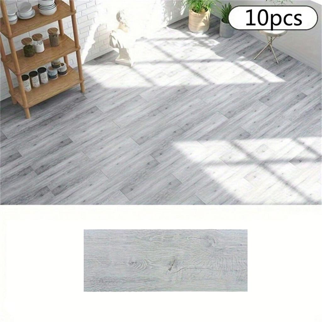 10 Stück 40x15cm PVC Bodenaufkleber Selbstklebende Aufkleber Wasserdicht Verdickt Holzmaserung Bodenaufkleber Aufkleber Wohnzimmer