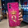 Phone Case For Motorola Edge 30 Lite/Motorola Edge 30 Neo 5G Black Case Shockproof Soft Fashion Letter Crown Cover