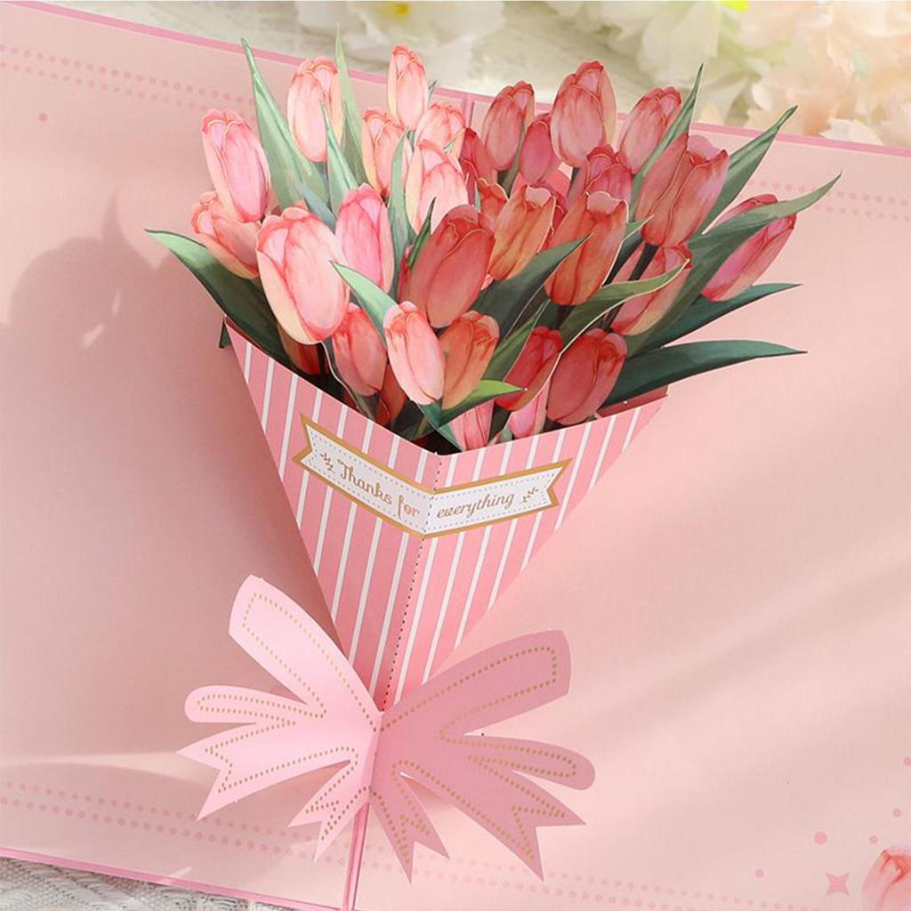 Valentines Day Card For Wife 3D Romantic Flower Embossed Foil Decorations Valentine's Day Decor For Family Friends Wife Mother