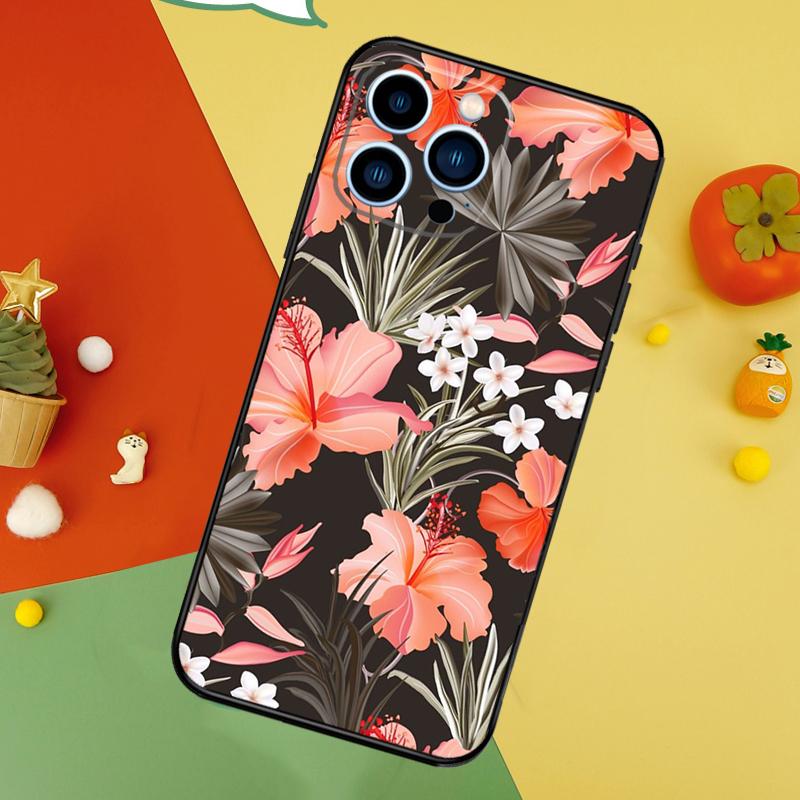 Tropical Paradise Hawaiian Flower Cover For iPhone 13 12 Mini 11 14 15 16 Pro Max XS X XR 7 8 14 15 16 Plus Phone Case