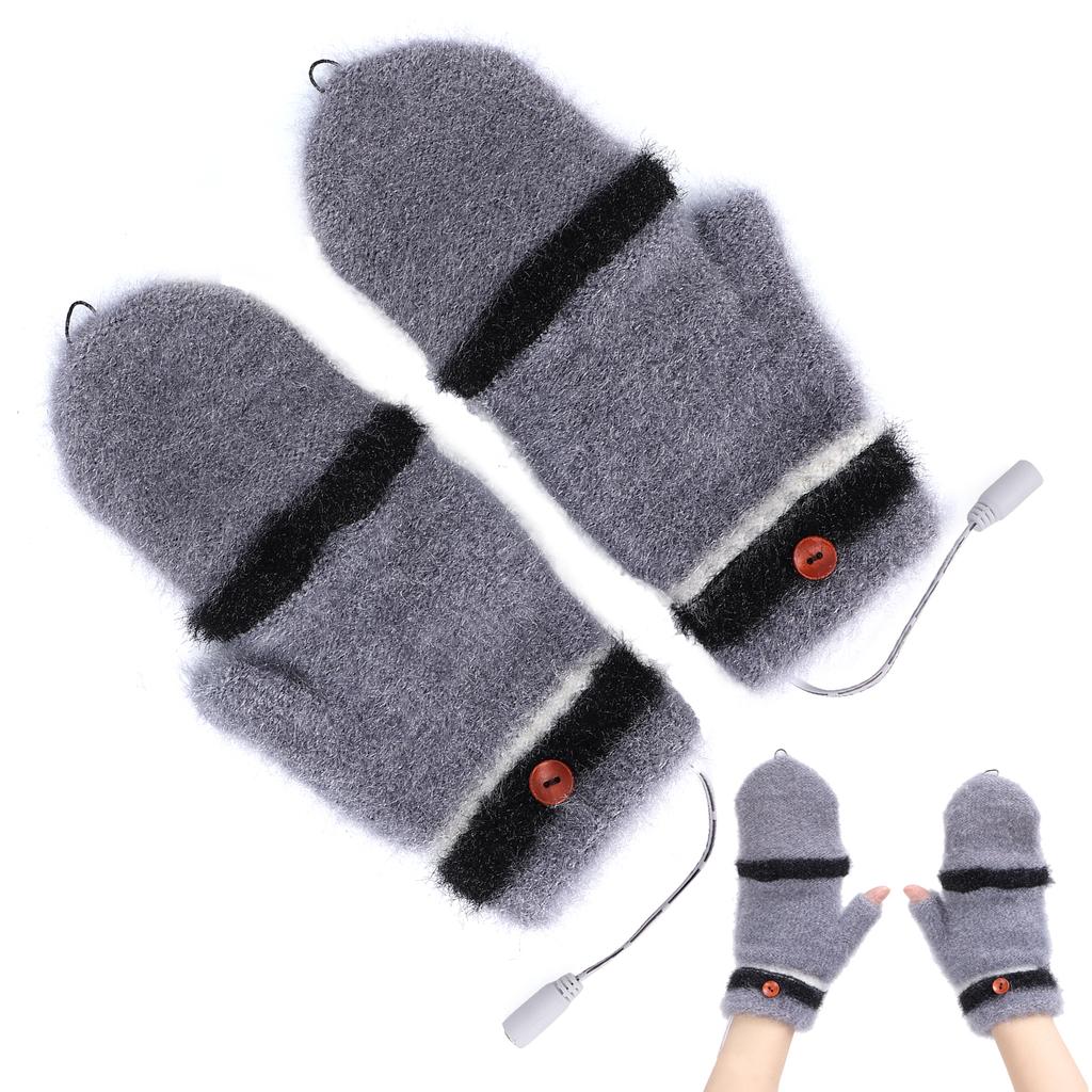 Beheizte Fingerhandschuhe, Fäustlinge, USB, doppelseitig, wärmer, Laptop-Handschuhe für den Winter