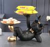 Yipyon Hund-Aufzuchtteller, Figur, Hundestatue, Deko-Tablett, Französische Bulldogge, Doppeltablett, Schlüsselablage, liegender Hund, kreative Dekoration, Tisch, Tischplatte