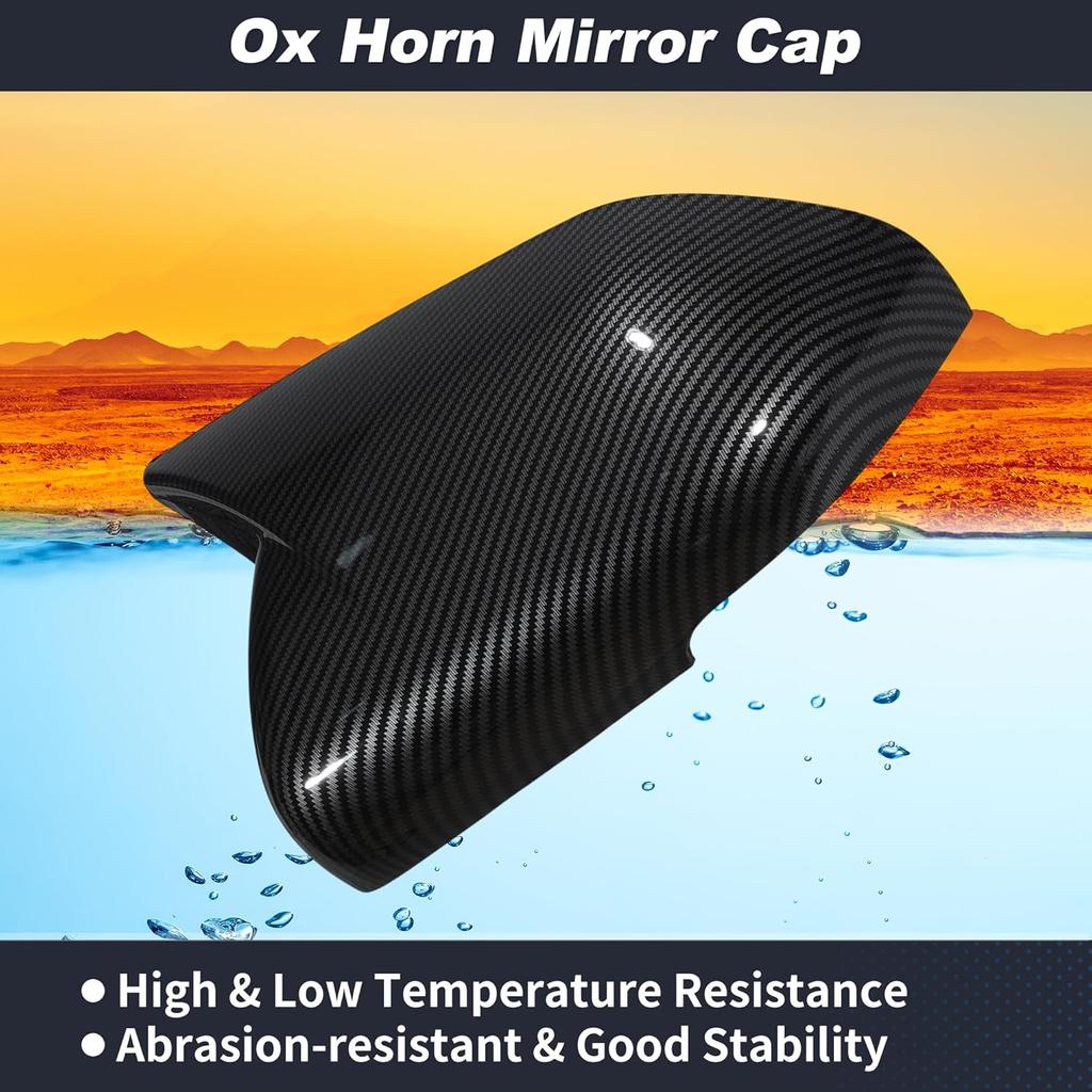 Motoforti 2PCS Left Right Side Ox Horn Wing Mirror Cover Cap for Ford Explorer 2020-2024, Car Rear View Mirror Cover, Exterior Door Mirror Housing,