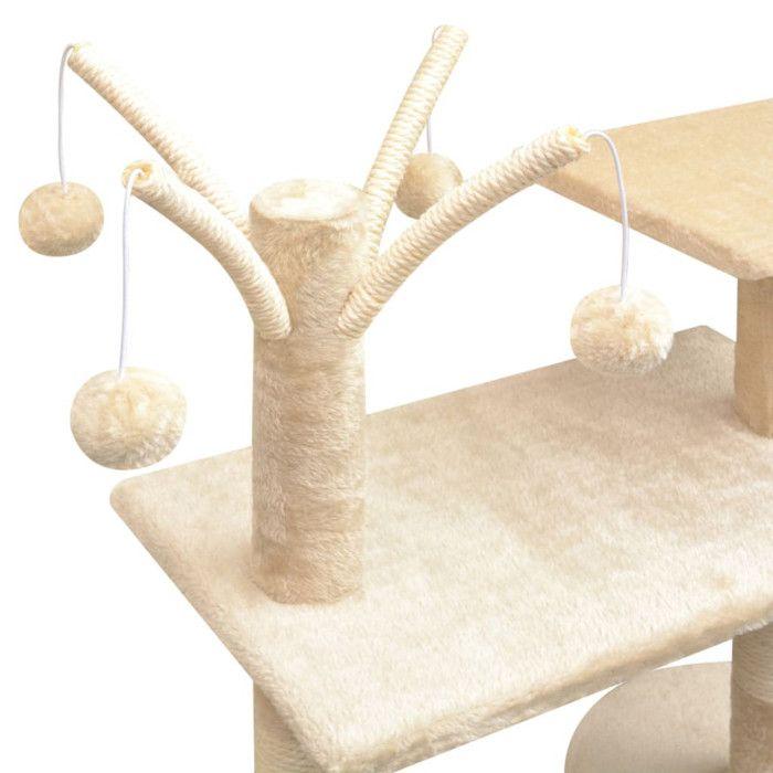 Arbre à chat - vidaXL - 125 cm - Griffoirs en sisal - Beige - Montage facile