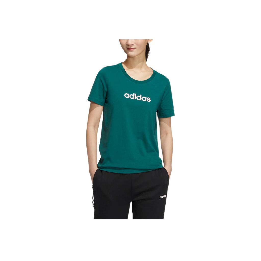 Adidas Neo Sport Round Neck T-Shirt Women Tops Forest-Green HT7349