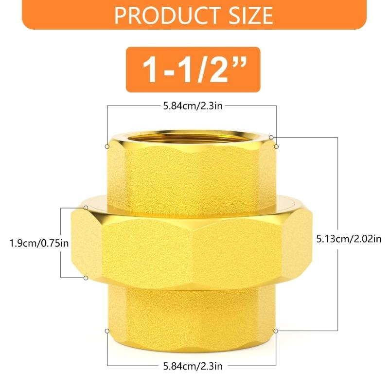 2Pcs Hose Connector Brass Garden Hose Fittings 1/2inch Double Female Threads Quick Connector Easy to Installation