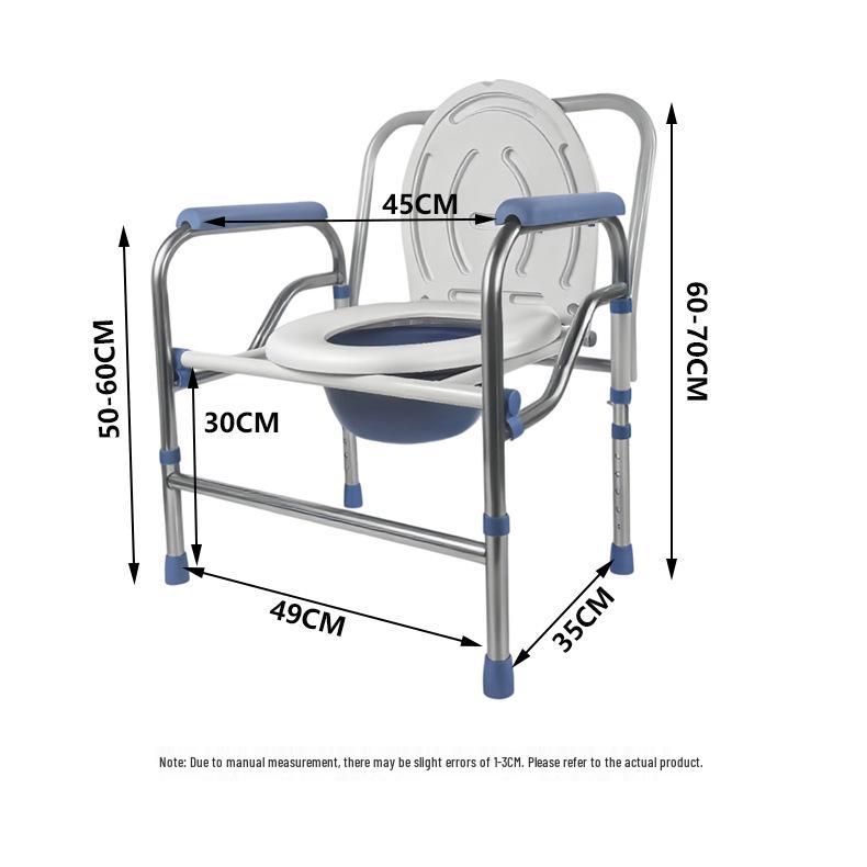 Elderly Foldable Multifunction Toilet Chair: Portable & Household Use