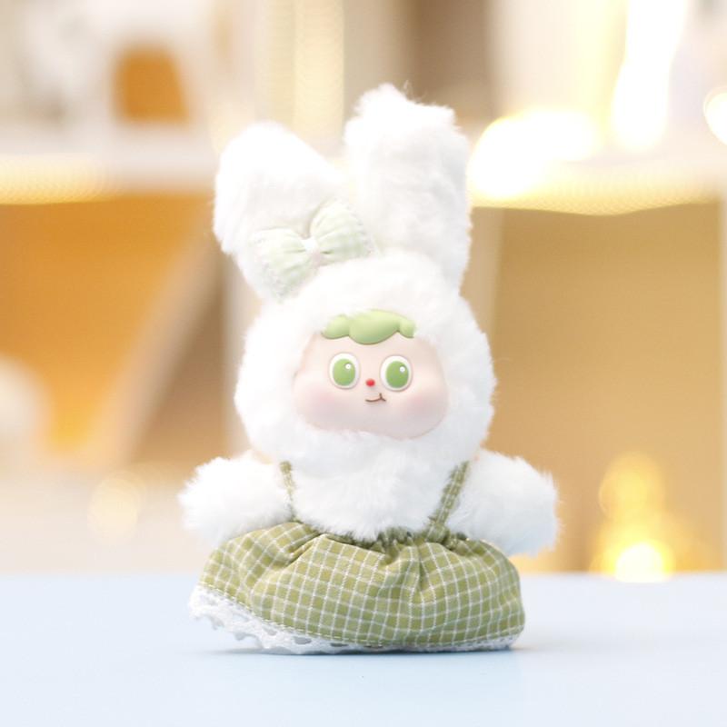 Countryside Style Shoulder Strap Skirt Plush Rabbit Vinyl Doll Pendant Kid Toy For Girls Birthday Gift