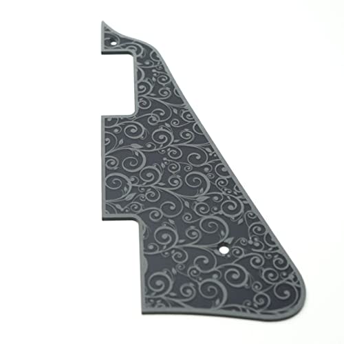 SCORELAY PICKS Clear Pickguard for Les Paul [Arabesque Engraving] Gray, Transparent