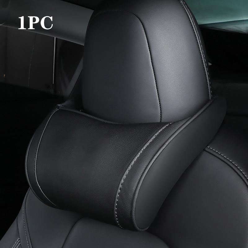 Do Tesla Model 3 YXS Poduszka na szyję Poduszka zagłówka Skórzana poduszka na szyję i pas z pamięcią kształtu Poduszka na głowę do fotela samochodowego Model3 Akcesoria