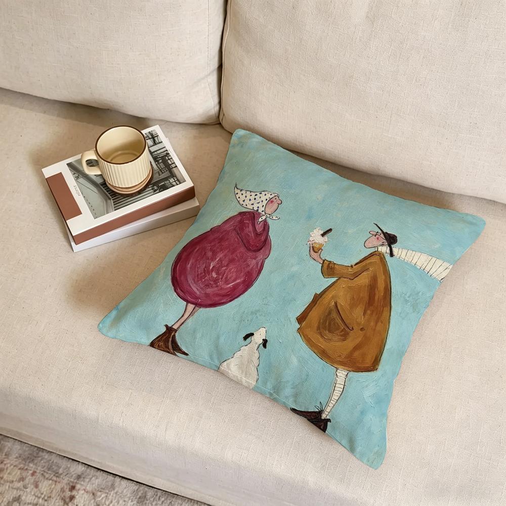 S-Sam Toft Art Cushion Cover Fabric Soft Furnishing,Pillowcase, Cushion Cover, Sofa Pillow, Home Decoration