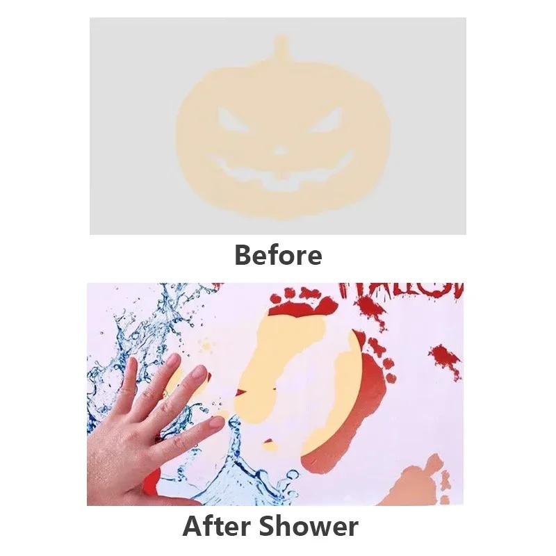 40*70cm Farbwechselnde Badezimmer-Fußmatten Halloween Blutige Badematte Streich Horror Teppich Teppiche Party Dekoration Praktische Witze