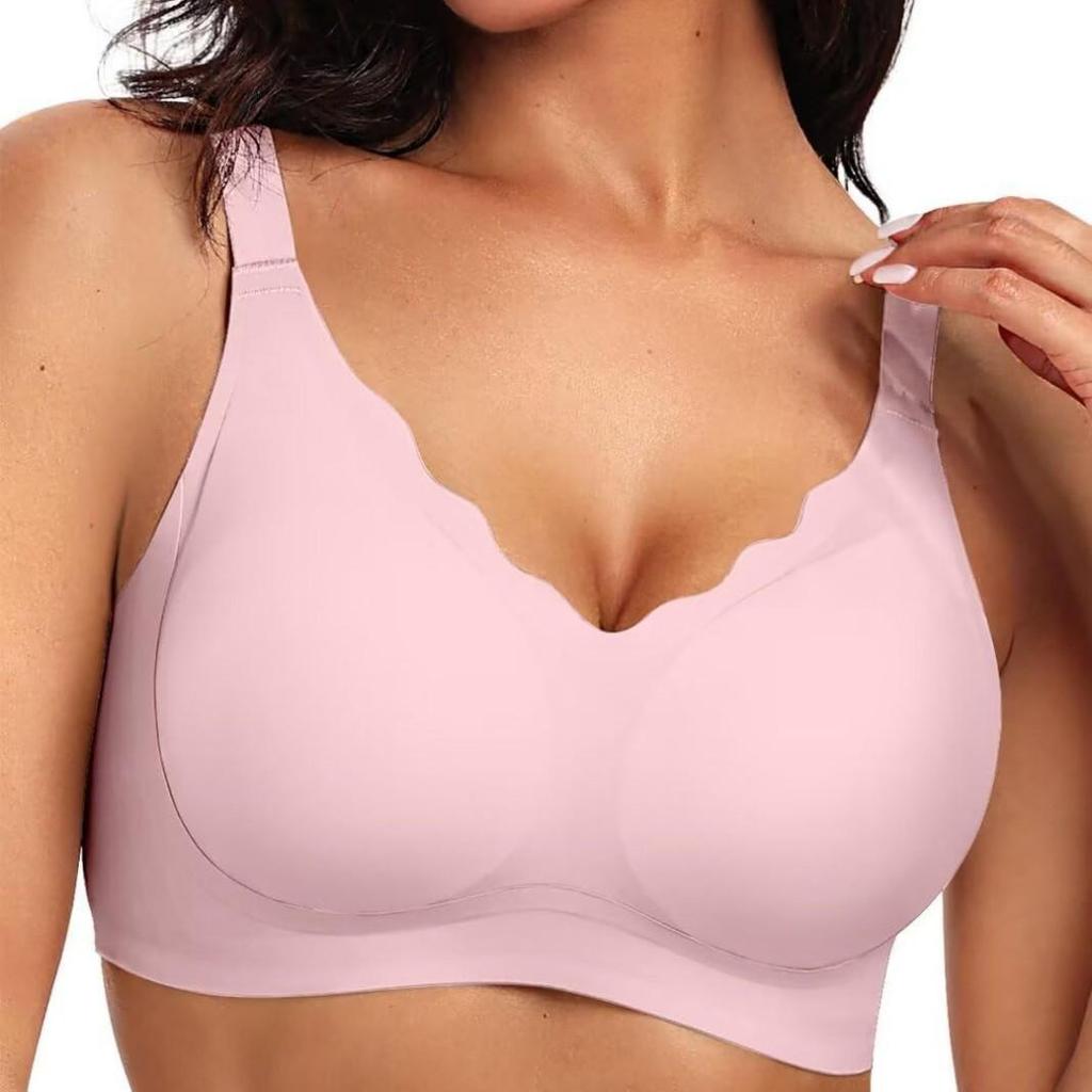 European and American Seamless Jelly Soft Support Wireless Gathered Bra