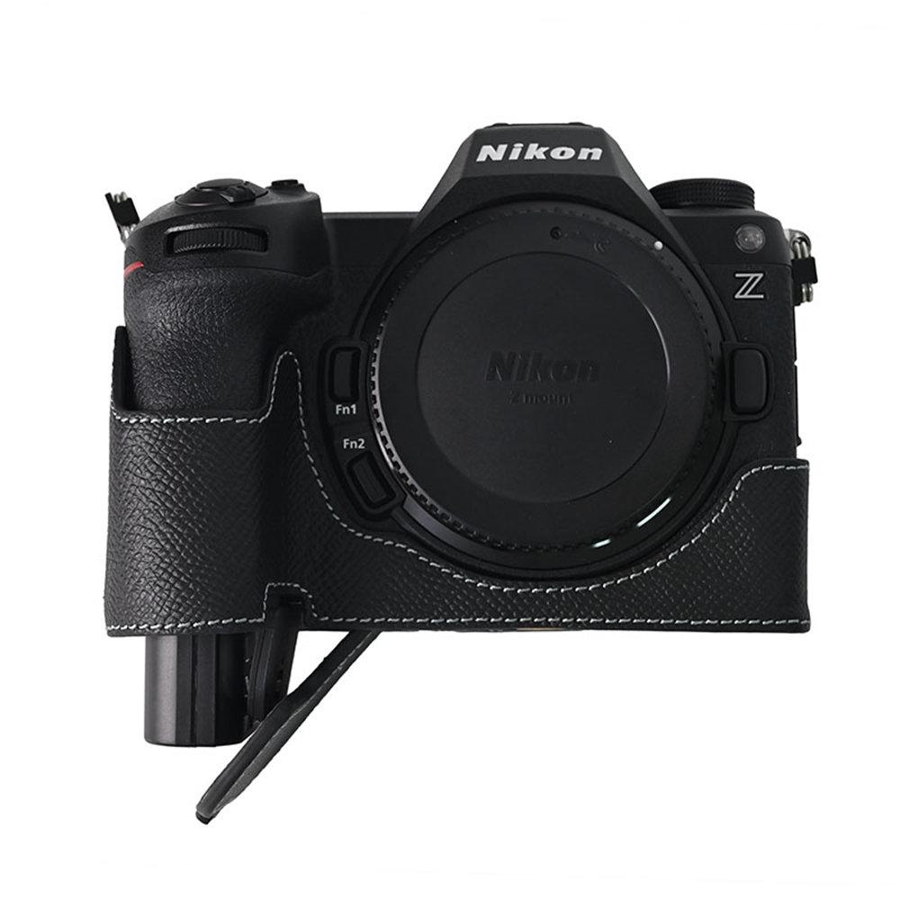 Z6III Palm Print Genuine Leather Camera Half Body Case For Nikon Z6III Z63 Battery Opening Bottom Cover With Strap