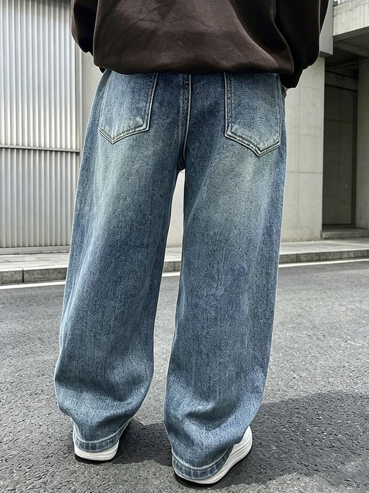 Trendige Koreanische Jeans für Kinder - Lässige Sportliche Straight-Leg Hosen für Teenager für Frühling/Herbst