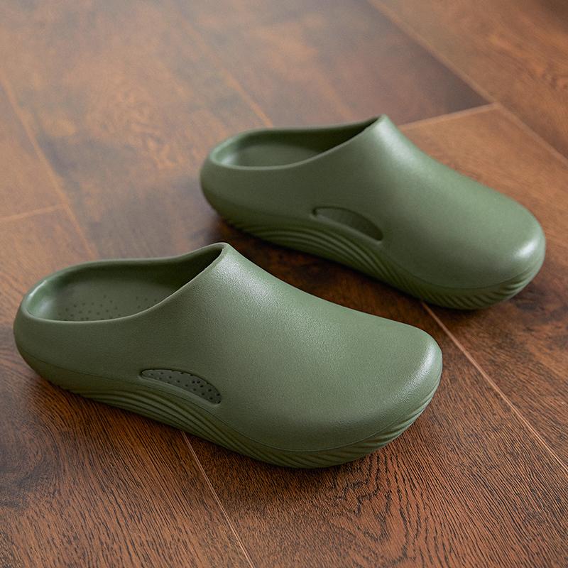 

Sandals Guanmeng-men s anti-collision toe clogs, lazy flip-flops 42 зелений