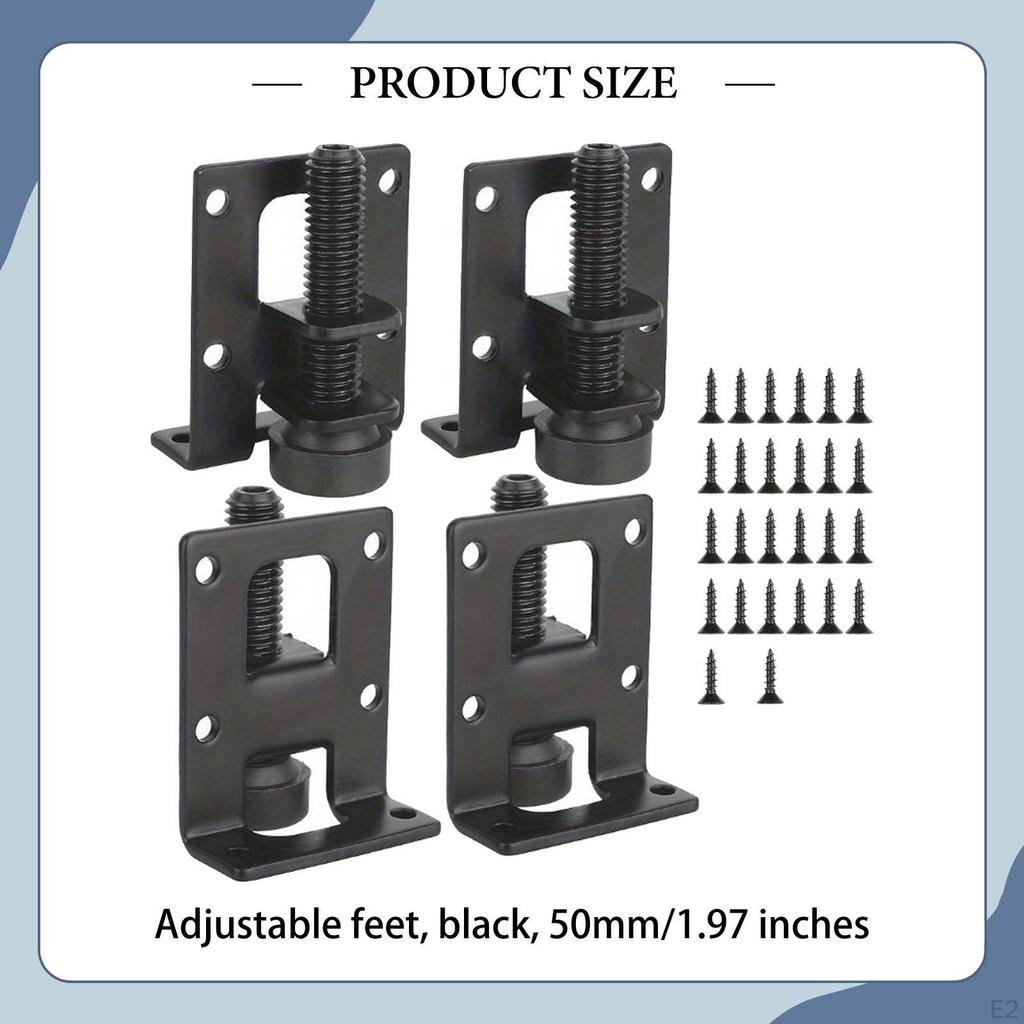 4 Furniture Leveling Feet with Screw, Heavy Duty, Multi-Purpose, Adjustable, for Sofa, Bed, Bench,