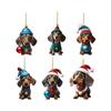 Dachshund Countdown Calendar Multi-Purpose Hanging Dachshund Ornaments Mini Xmas Tree Dog Pendant for Holiday Backpack Ornaments