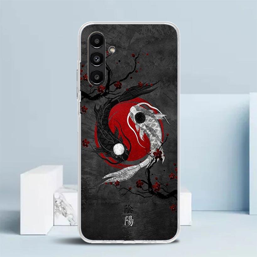 Japan Koi Fish Yin Yang Art Phone Case For Samsung Galaxy A17 A37 A57 A16 A15 A14 A13 A56 A55 A54 A53 A36 A35 A34 A33 A26 A25 A2
