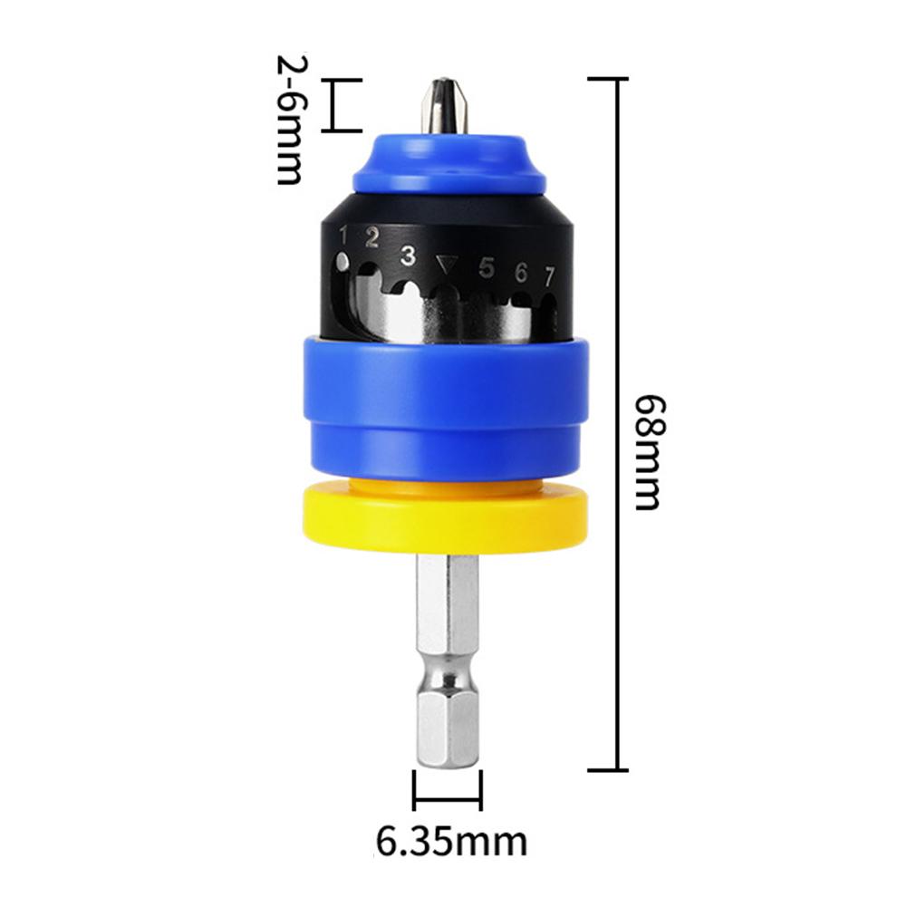 

1/2 Pcs Adjustable Drill Depth Gauge With 6.35mm Hexagonal Shank And 7 Adjustable Stops For Precise Screwdriver Depth Control синий