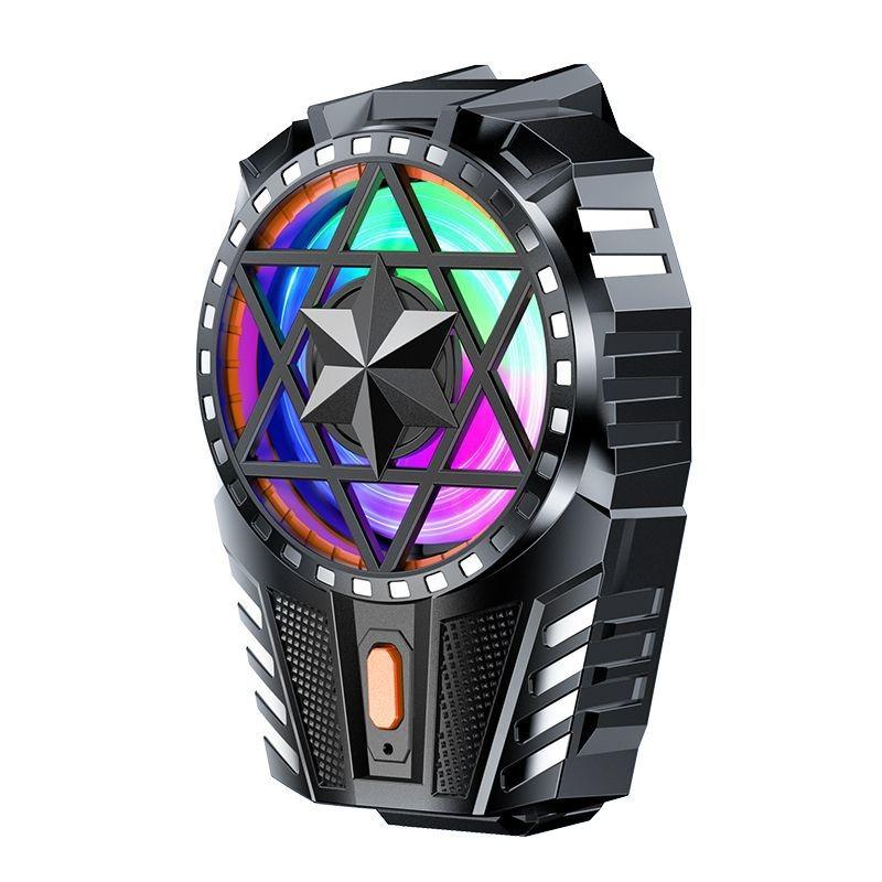 Mobile Phone Radiator with RGB Light Phone Gaming Radiator 3 Speed Adjustable Snap-On Cooling Fan for Outdoor Vlog Mobile Gaming