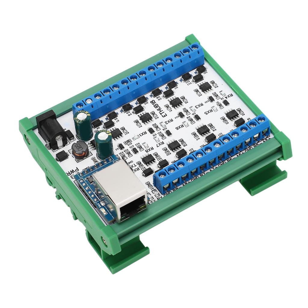 RJ45 zu 8 RS485 Hub Konverter TVS Überspannungsschutz 115200BPS Hub-Platine für Sicherheitsüberwachung